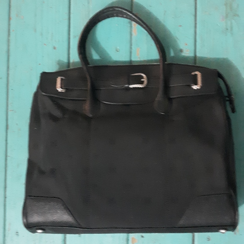 Judith Ripka Manhattan Black Canvas Handbag/ Tote